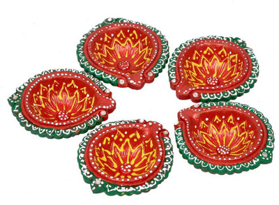 

Elite Handicrafts Ritual Terracotta (Pack of 5) Table Diya Set(Height: 1.2 inch)