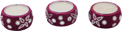 

JaipurCrafts Decorative Set Of 3 With Lac Work Aluminium (Pack of 3) Table Diya Set(Height: 2 inch)