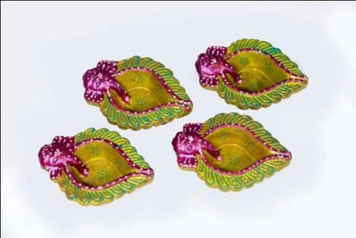 

TrendsandGifts Earthenware (Pack of 4) Table Diya Set(Height: 1 inch)