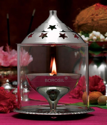 

Borosil Nickel Table Diya(Height: 6 inch)