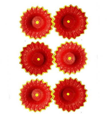 

CraftEra Ceramic (Pack of 6) Table Diya Set(Height: 1 inch)