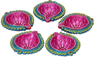 

Elite Handicrafts Ritual Terracotta (Pack of 5) Table Diya Set(Height: 1.2 inch)