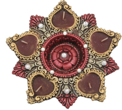 

JaipurCrafts Decorative Star With 5 Terracotta Table Diya Set(Height: 2 inch)