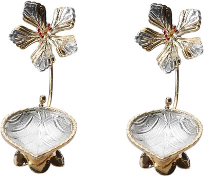 

Siri Creations Silver (Pack of 2) Table Diya Set(Height: 2.5 inch)