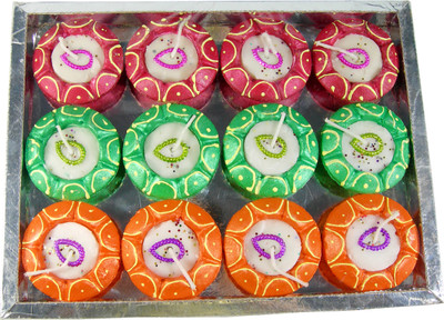 

Saffron Craft Terracotta (Pack of 12) Table Diya Set(Height: .8 inch)