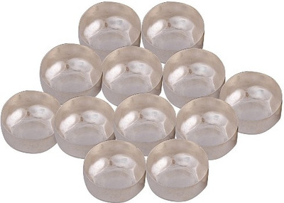 

Raj Laxmi Silver Plated (Pack of 12) Table Diya Set(Height: 1 inch)