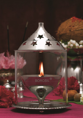

Borosil Akhand Nickel Table Diya(Height: 5 inch)