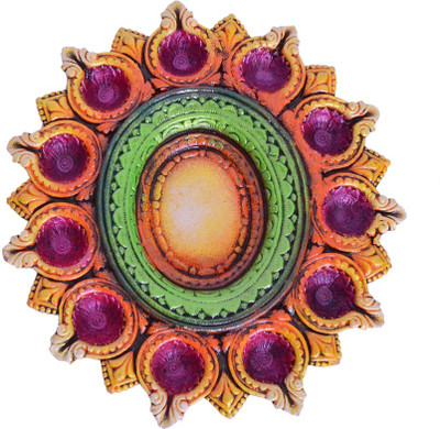 

Indigo Creatives Earthenware Table Diya Set(Height: 2 inch)