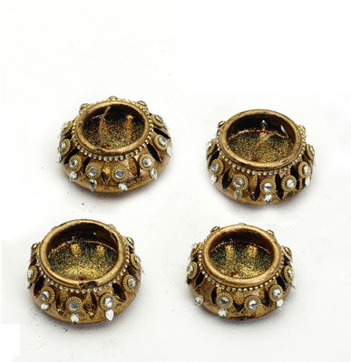 

Aapno Rajasthan Terracotta (Pack of 4) Table Diya Set(Height: 2.5 inch)