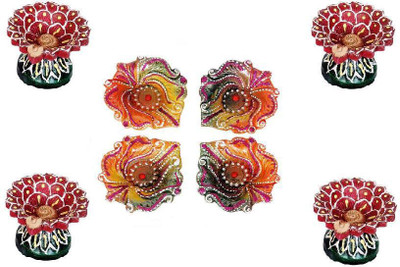 

Cretiv Earthenware (Pack of 8) Table Diya Set(Height: 3 inch)