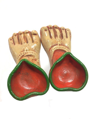 

City Craft Terracotta (Pack of 2) Table Diya Set(Height: 5 inch)