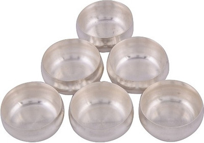 

Raj Laxmi Silver Plated (Pack of 6) Table Diya Set(Height: 1 inch)