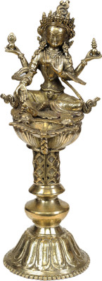32% OFF on Exotic India Nepalese Form of Goddess Lakshmi with Lamp Brass Table Diya(Height: 12 inch) 32% OFF on Exotic India Nepalese Form of Goddess Lakshmi with Lamp Brass Table Diya(Height: 12 inch)