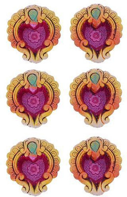 

Indigo Creatives Earthenware (Pack of 6) Table Diya Set(Height: 2 inch)