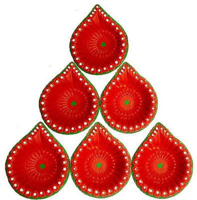 

CraftEra Ceramic (Pack of 6) Table Diya Set(Height: 1 inch)