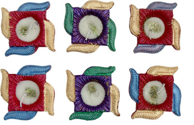 

Luxury Gifts By Nikki Earthenware (Pack of 6) Table Diya Set(Height: 1 inch)