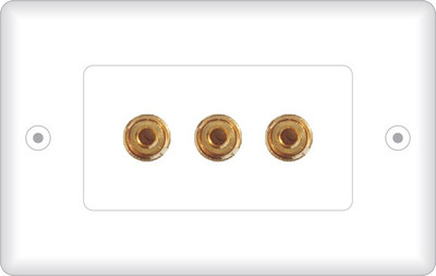

MX 3 SOCKET BANANA BINDING POST FEMALE Speaker Cable WALL PLATE FACEPLATE (114 X 70 mm) Dock(White)