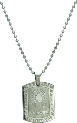

Pure Life Cancer Zodiac Pendant Embossed Silver Dog Tag