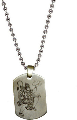 

Men Style Jai Hanuman Plated Engraved Silver Dog Tag
