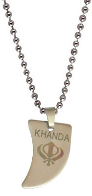 

Men Style New Design Khanda Engraved Silver Dog Tag