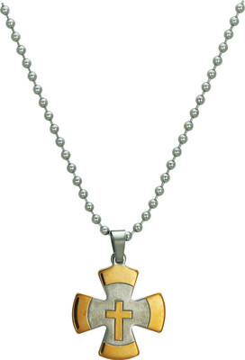 

Pure Life Christian Symbol Pendant Embossed Gold Dog Tag