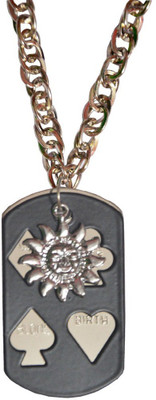 

Men Style Sun God with Card Debossed Black Dog Tag