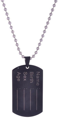 

the jewelbox Military H1050FPQQNQ Plain Black Dog Tag
