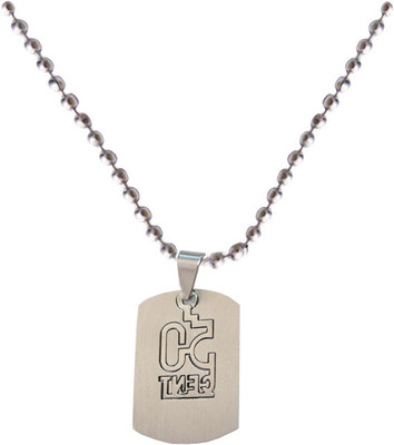 

Rich & Famous Elegant Silver Fashion Plain Grey Dog Tag