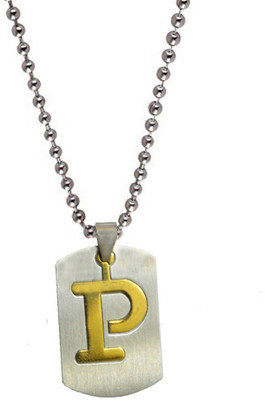 

Men Style Alphabet letter "P" plated pendant Engraved Multicolor Dog Tag