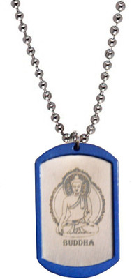 

Men Style Budha Debossed Silver Dog Tag