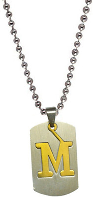 

Men Style Alphabet letter "M" plated pendant Engraved Multicolor Dog Tag