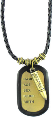 

the jewelbox Reborn Bullet Pendant H2078FPQJJQ Engraved Bronze Dog Tag