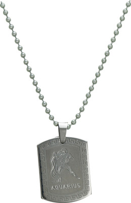 

Pure Life Zodiac Aquarius Pendant Embossed Silver Dog Tag