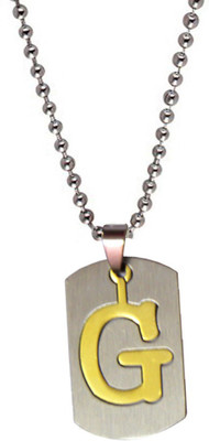 

Men Style Alphabet letter "G" plated Engraved Silver Dog Tag