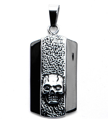 

Inox Jewelry Black Eye Skull Id Tag SSP131711 Plain Silver Dog Tag