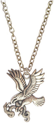 

Men Style Antiqued Tone Flying Eagle and Snake Engraved Silver Dog Tag