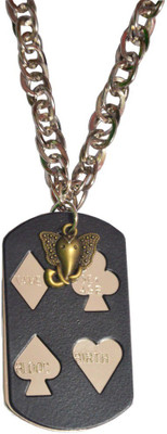 

Men Style Ganpati With card Debossed Black Dog Tag