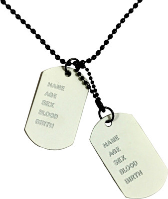 

Fancy Steps Salman Khan Insipre Dg1107 Debossed White Dog Tag