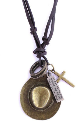 

the jewelbox Hat H1019FPQQJQ Plain Black, Bronze Dog Tag