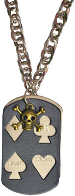

Men Style Skull inspired With Card Debossed Black Dog Tag