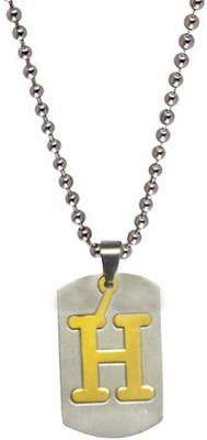 

Men Style Alphabet letter "H" plated pendant Engraved Multicolor Dog Tag