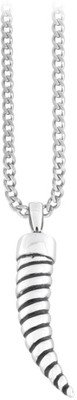 

Inox Jewelry Striped Horn SSP1173 Plain Silver Dog Tag