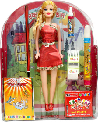 

Amaya School Girl Doll Set 2(Multicolor)