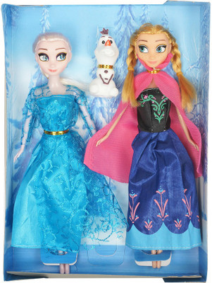 

Zaid Collections Frozen Dolls Princess Anna and Elsa With Olaf(Multicolor)