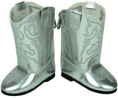 

Sophia's Doll Cowgirl Boots in Silver, 18 Inch Doll Shoes Fits 18 Inch American Girl, Shiny Silver(Multicolor)