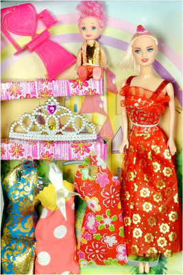 

Deep Barbie & Baby Fashion sets with crown(Multicolor)
