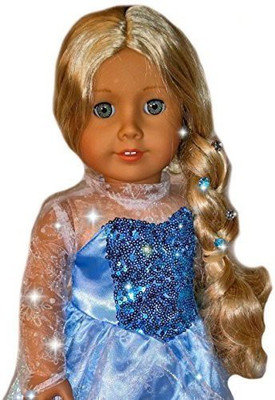 

Doll Connections Frozen Elsa Princess Costume Dress Fits American Girl(Blue)
