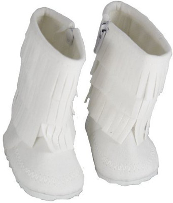 

Buys By Bella White Fringed Boots For 18 Inchlike American Girl(White)