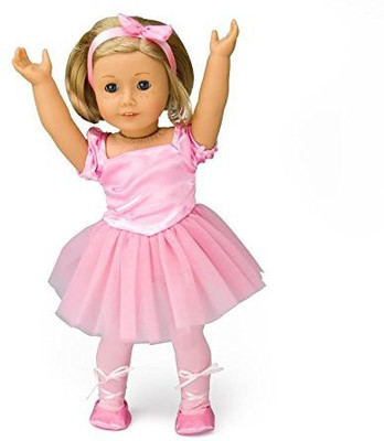 

Dress Along Dolly Clothes For American Girl4 Piece Ballet Outfit(Pink)