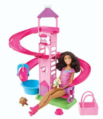 

Barbie Slide & Spin Pups African American Playset(Multicolor)